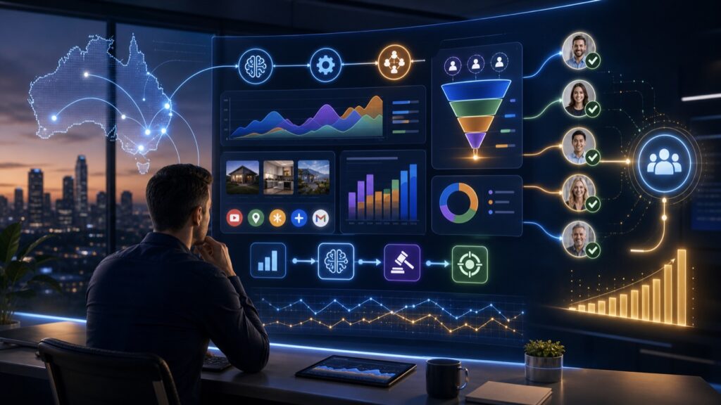 AI Google Ads automation in Australia with campaign control panels budget flows audience segments and lead generation paths