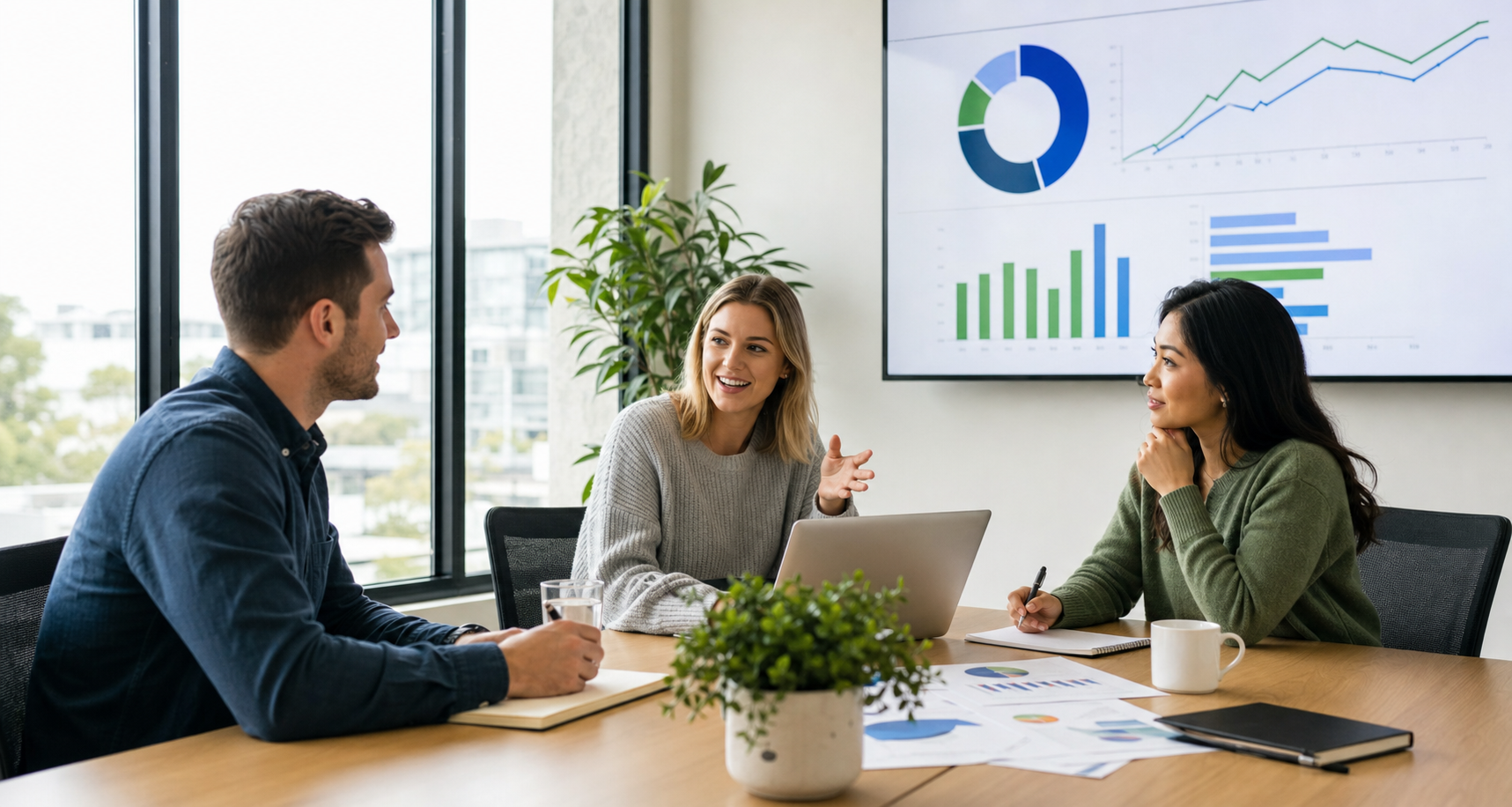 Australian marketing team reviewing SEO Google Ads and social media results