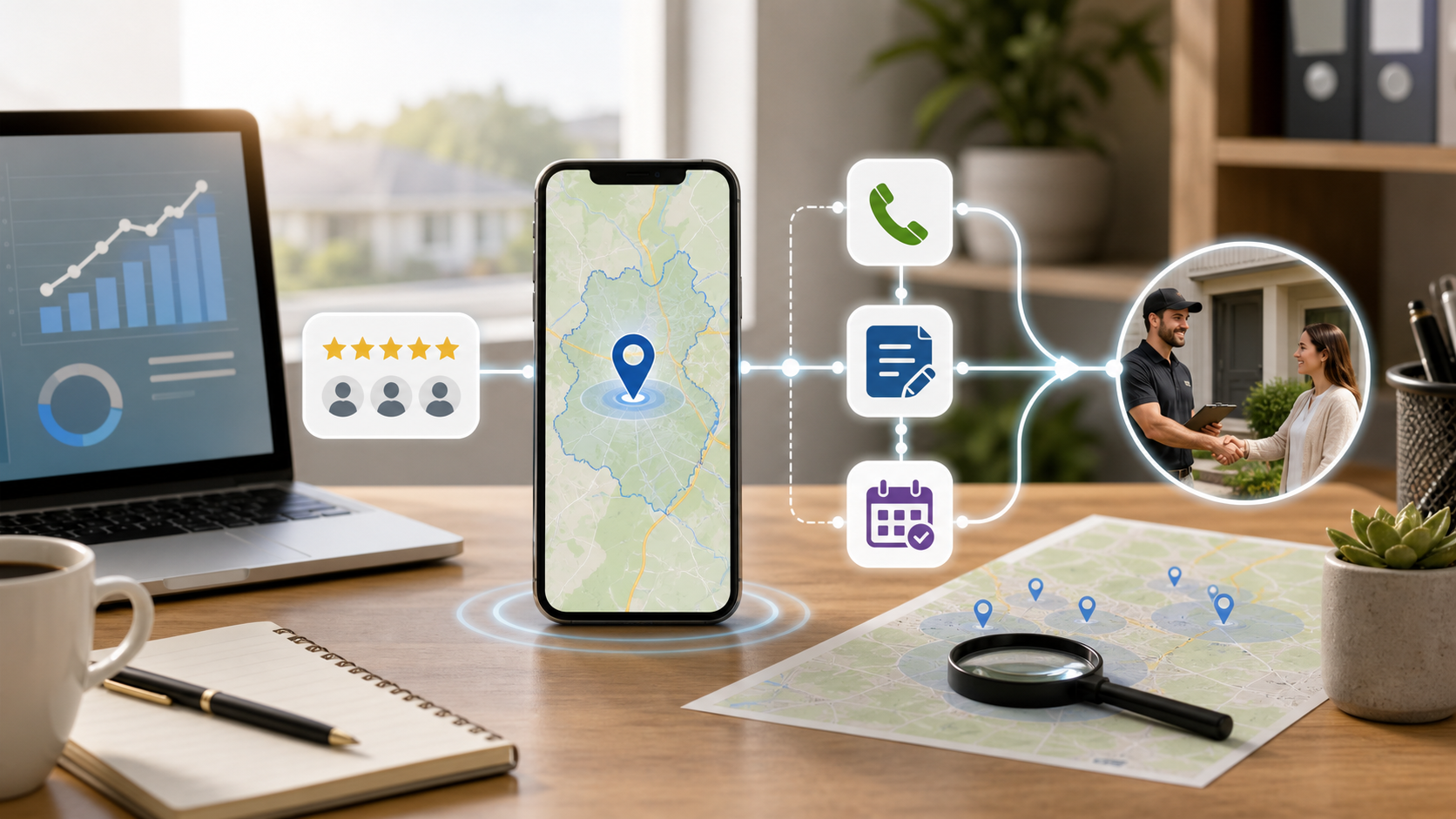 Gympie local SEO conversion workflow connecting mobile search map pins phone calls quote requests and bookings