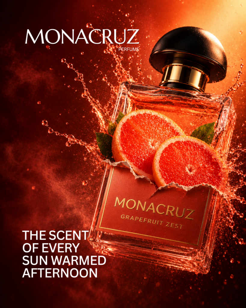 Monacruz Grapefruit Zest perfume launch creative