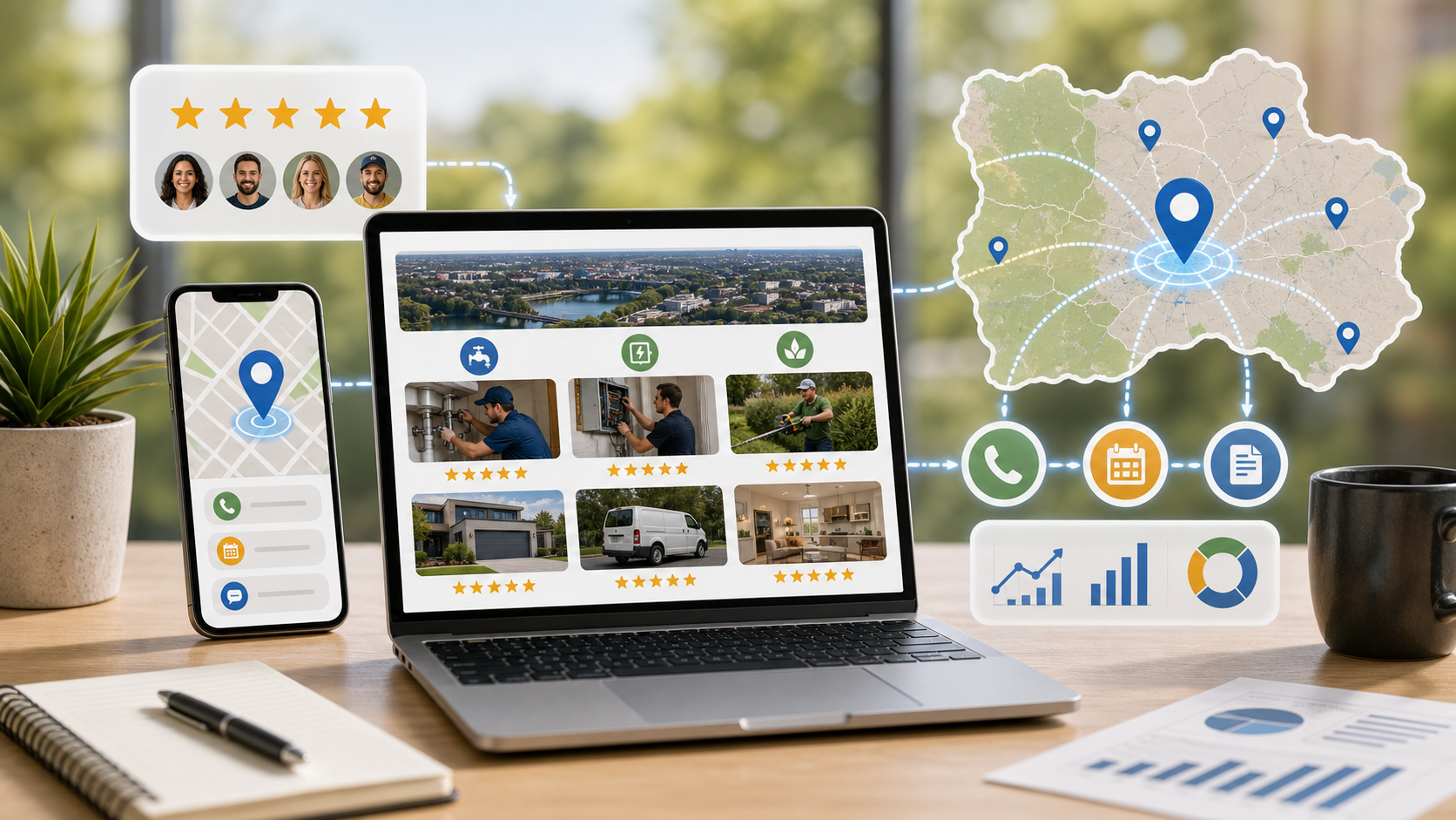 Penrith local SEO conversion workflow with service area map phone calls quote requests bookings and analytics
