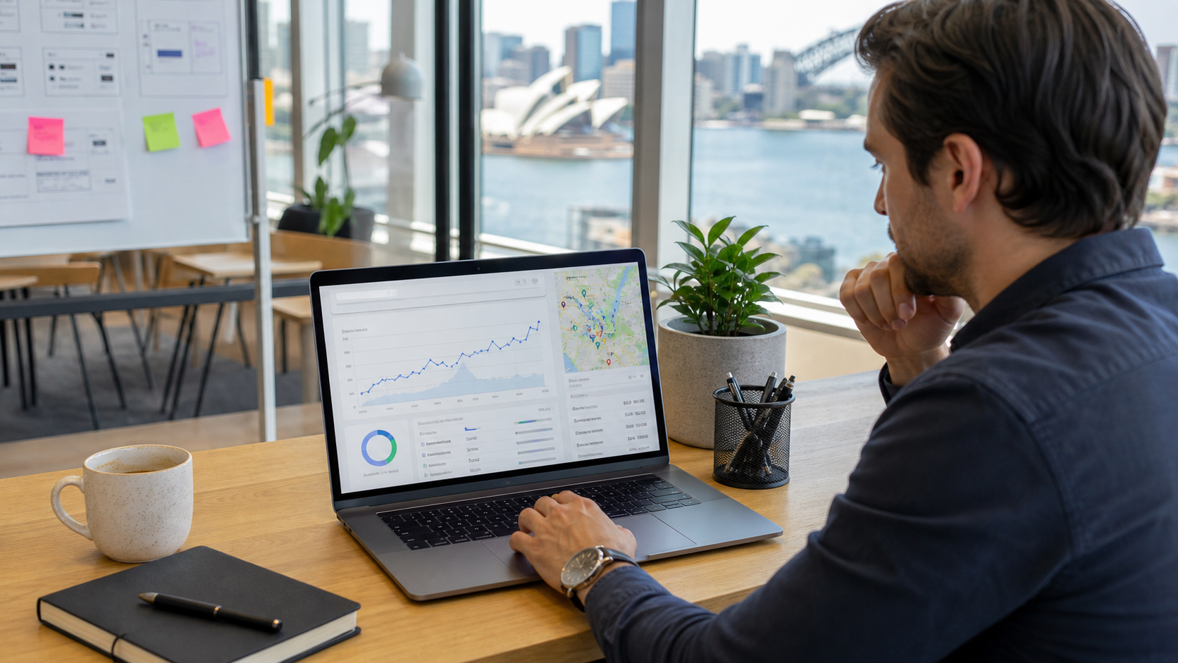 SEO dashboard showing local search visibility for an Australian business