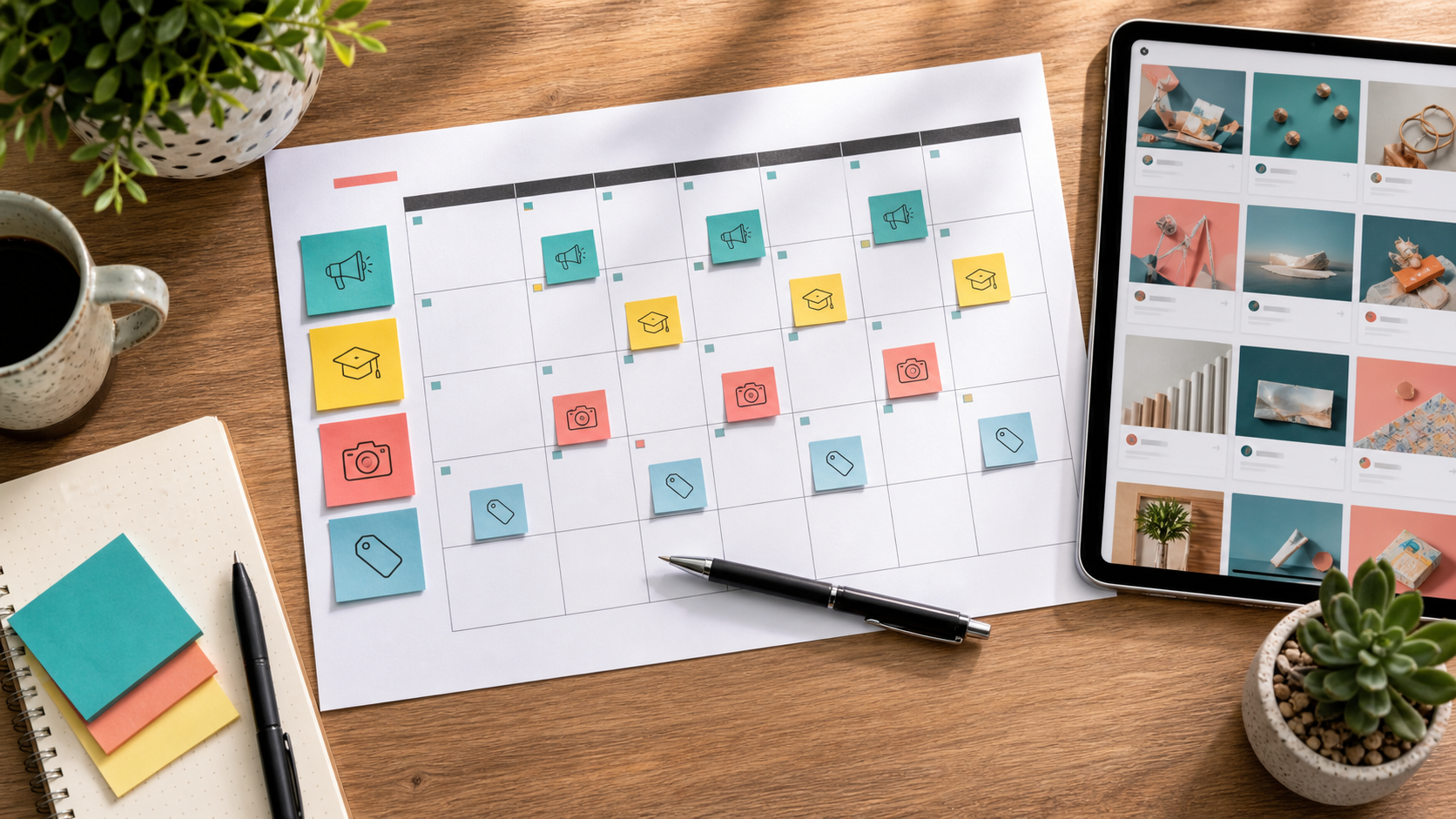 90 day social media content calendar for a small business marketing plan