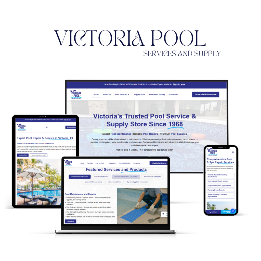 Victoria Pool Services and Supply website refresh