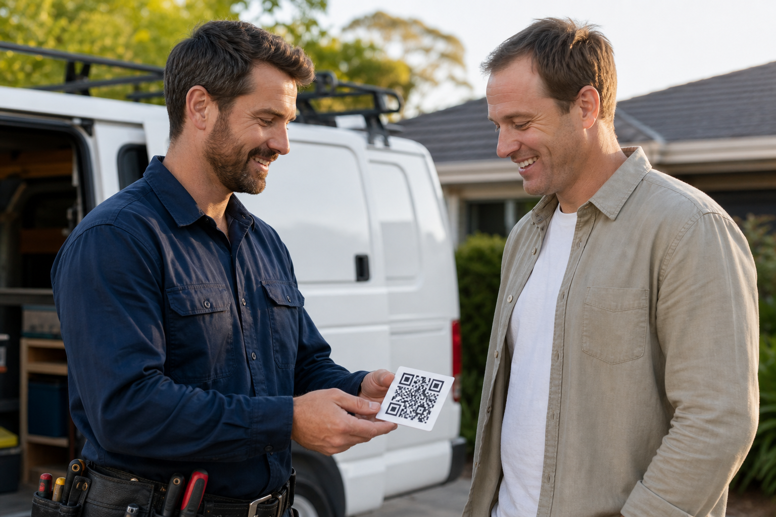 Australian service business asking a customer for an honest review after a completed job