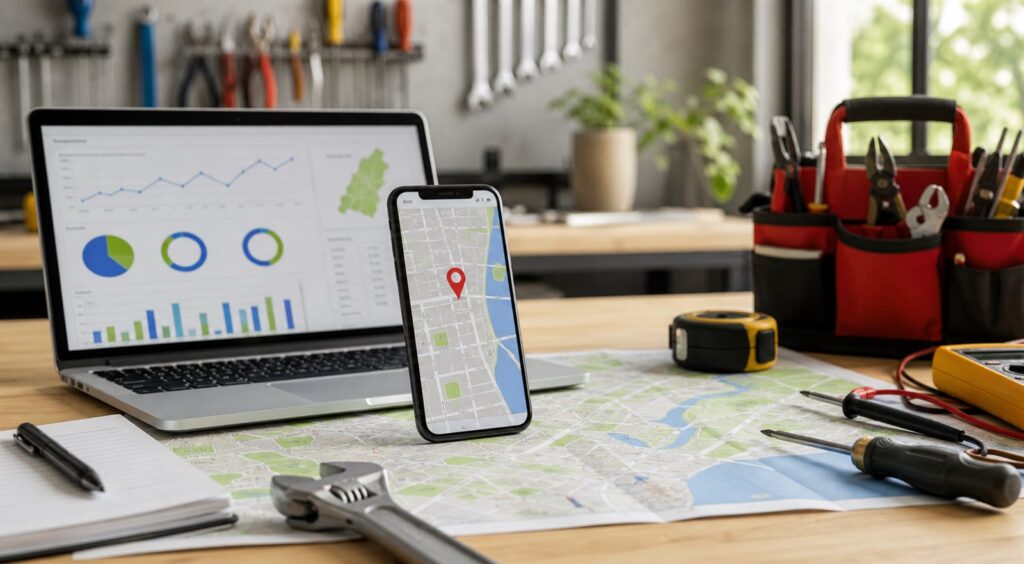 Local service SEO tracking dashboard
