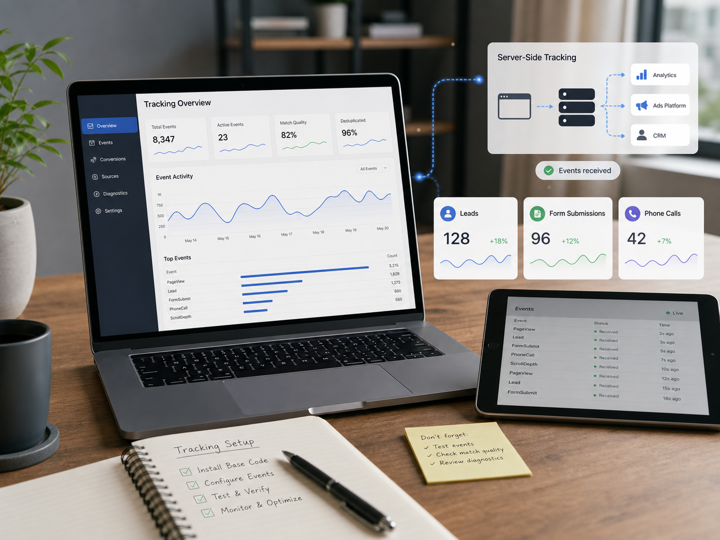 Meta Pixel and Conversions API tracking setup for lead generation ads