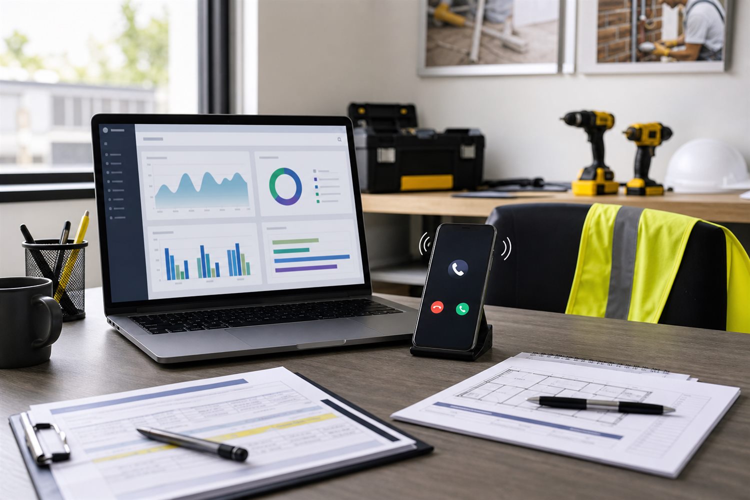 Quote call tracking dashboard for trade business marketing