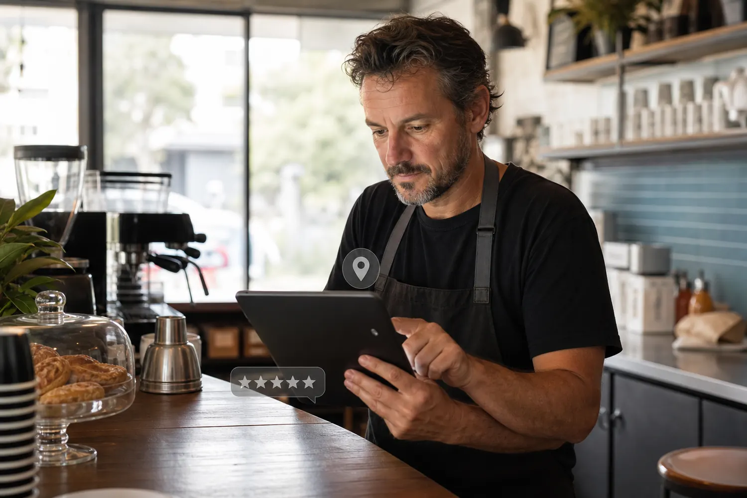 Australian cafe owner improving a local Google business listing